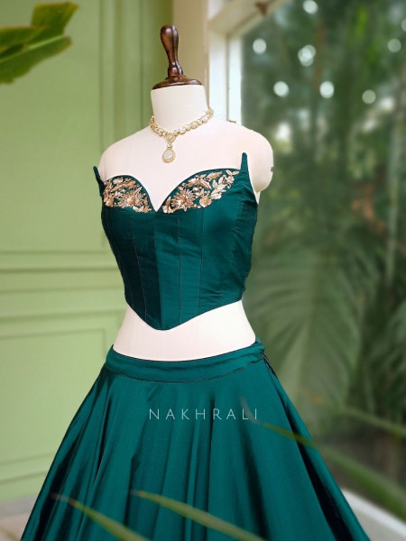 Emerald Enchant Corset Lehenga