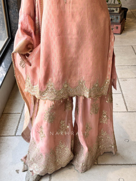 Zohra Sequin Embroidered Suit Set with Tassel Detail