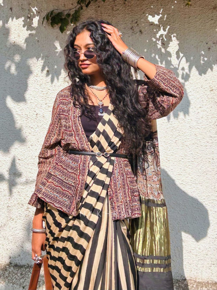 Image of Flamingo Multicolor Printed Cotton Jacket