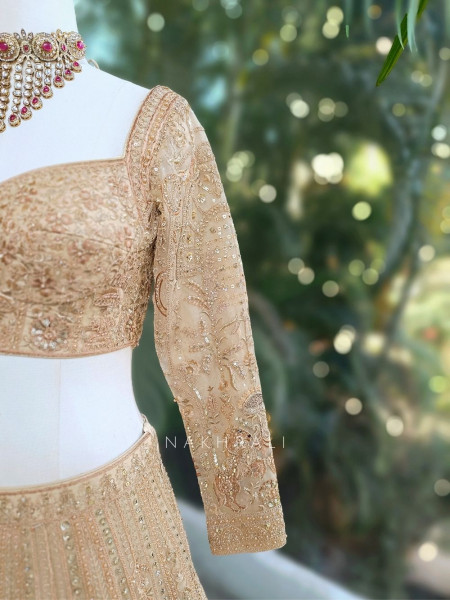 Rivanya Gold Sequin Embroidered Bridal Lehenga Set