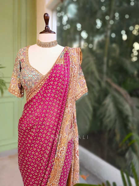 Rivana Saree with Zari and Sequin Heavy Work