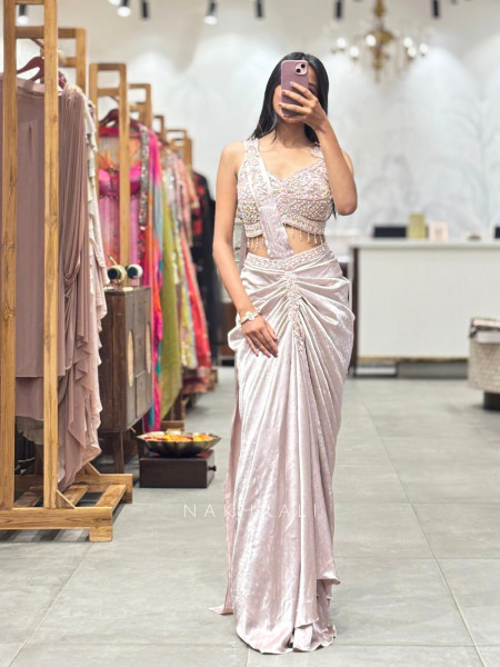 Rosé Luxe Drape Saree