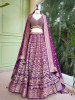 Vedhika Glint Purple Brocade Lehenga with Zari and Sequin Work