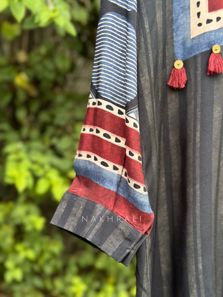 Vedya Black Art Modal Printed Shirt