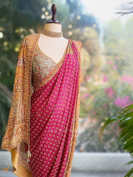 Rivana Saree with Zari and Sequin Heavy Work