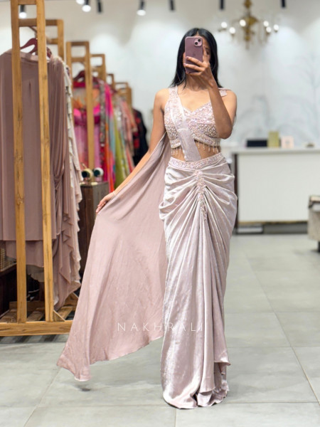 Rosé Luxe Drape Saree