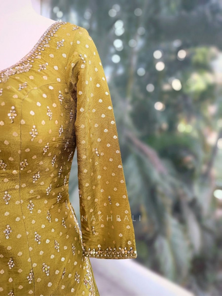 Kanak Mehendi Green Kurta Lehenga Set