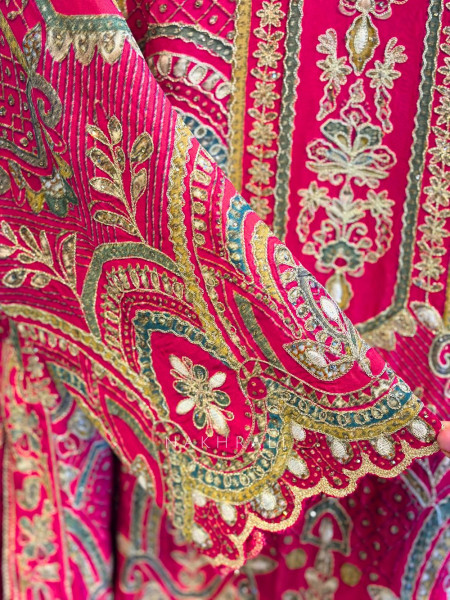 Tarini Magenta Palazzo Suit Set with Detailed Embroidery