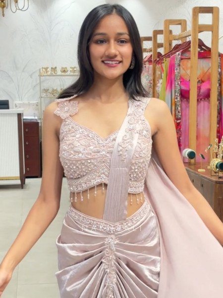 Rosé Luxe Drape Saree