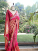 Tarkash Loom Magenta Banarasi Chiniya Silk Saree with Ombre Zari Weaving &amp; Temple Border