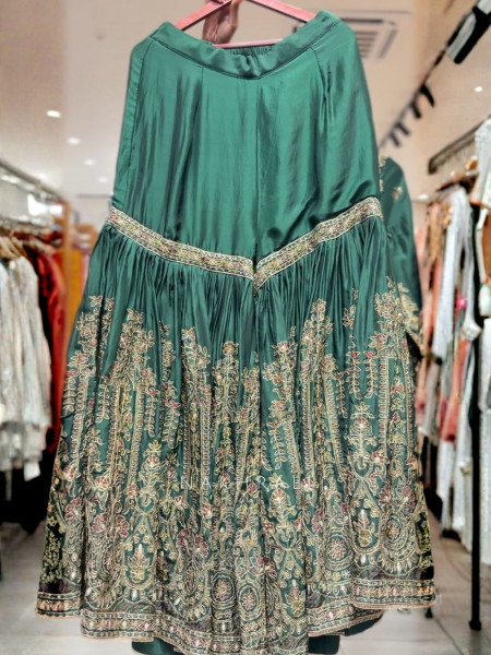 Noor-e-Heer Green Gharara Set with Embroidery