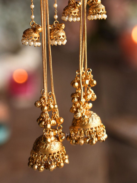 Chandrika Pink Kashmiri Long Jhumka Earrings