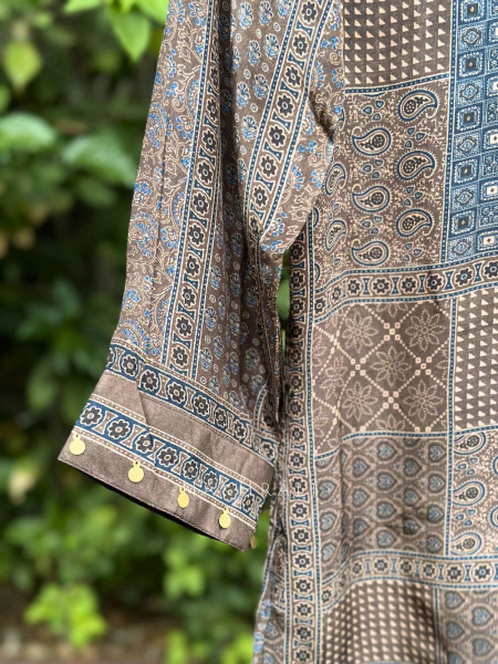 Vedya Grey Art Modal Printed Shirt