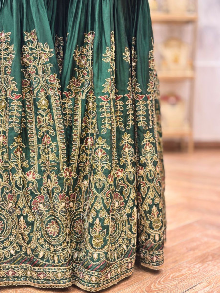 Noor-e-Heer Green Gharara Set with Embroidery