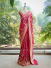 Zorvaya Maroon Color Saree with Zari Woven Work