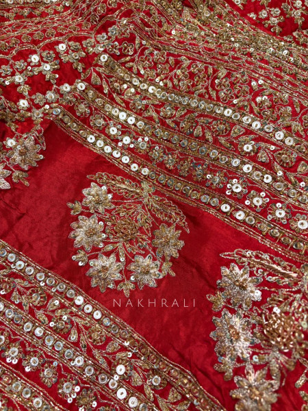 Zuleika Orange Chanderi-Silk Blend Dress Material