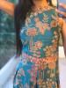 Ishvani Teal Blue Chanderi Silk Indo-Western Jumpsuit
