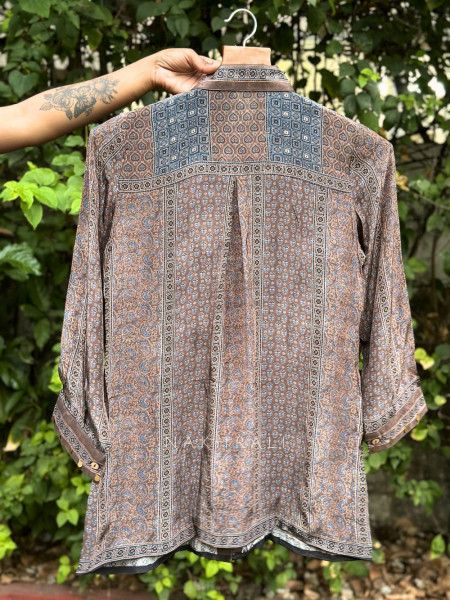 Vedya Grey Art Modal Printed Shirt