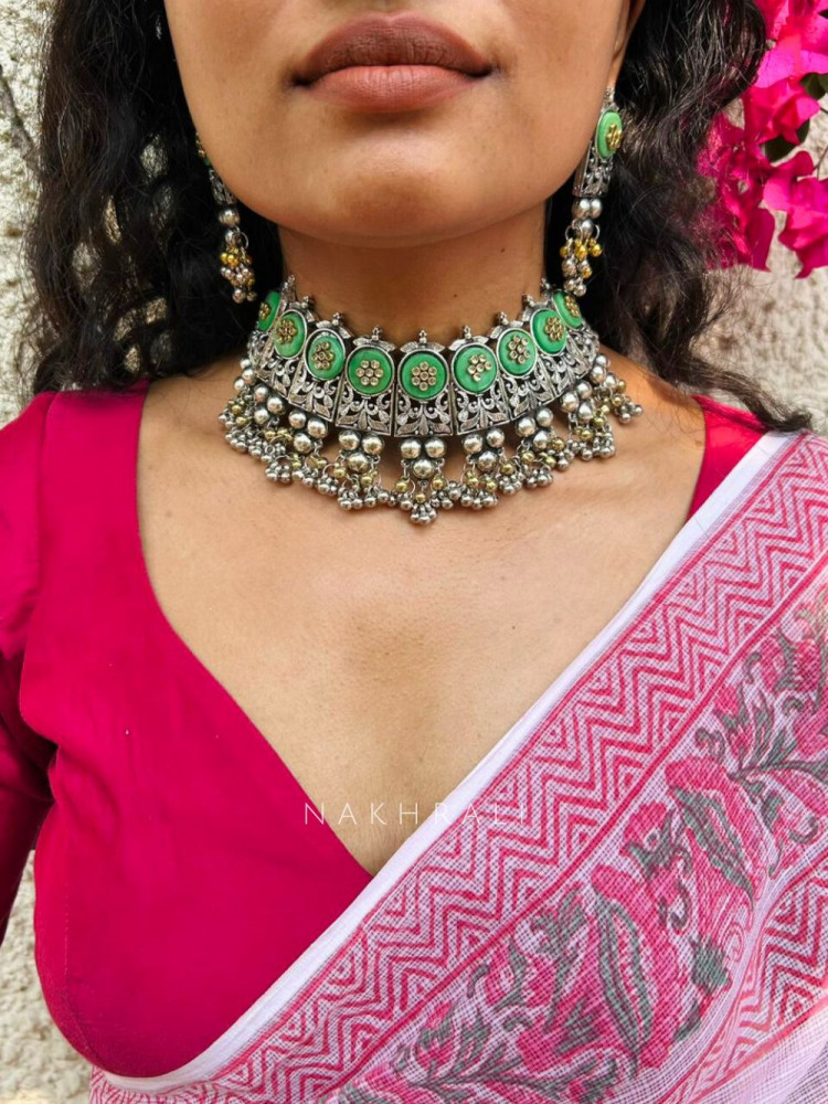 Image of Aabhaar Blend Green Choker