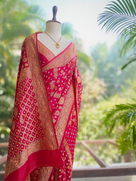 Zorvaya Maroon Color Saree with Zari Woven Work