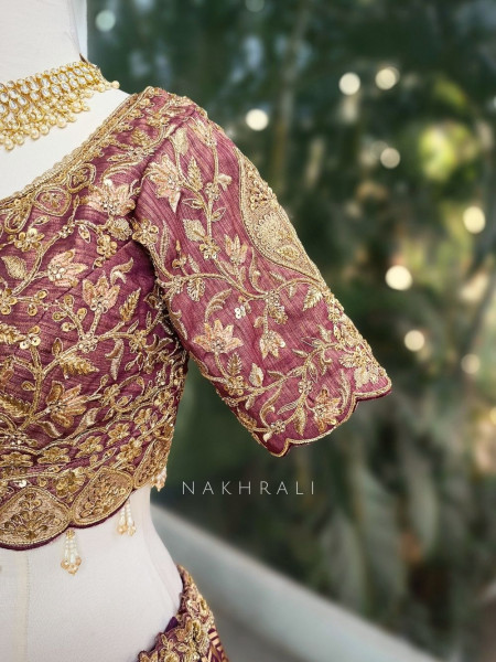 Rivana Maroon Bridal Lehenga with Zari and Sequin Work