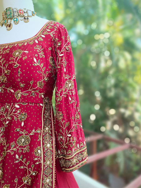 Aarisha Maroon Bridal Lehenga Set