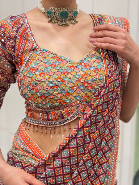 Rangvaari Multicolor Sequin Work Saree