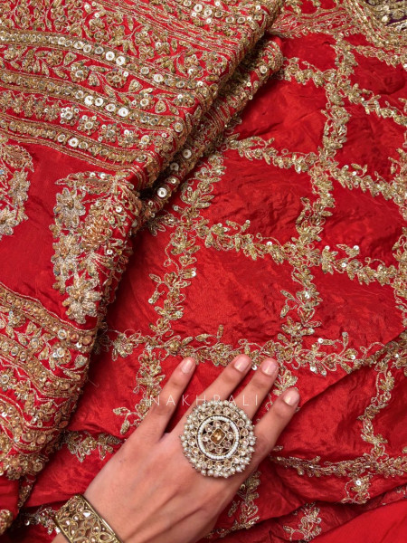 Zuleika Orange Chanderi-Silk Blend Dress Material