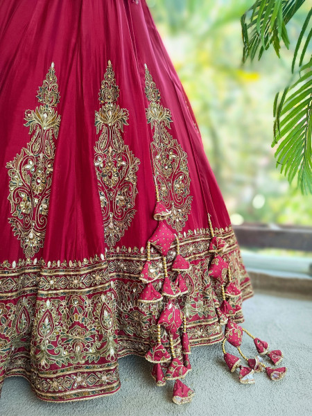 Aarisha Maroon Bridal Lehenga Set