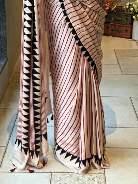 Averi Cream Modal Silk Saree