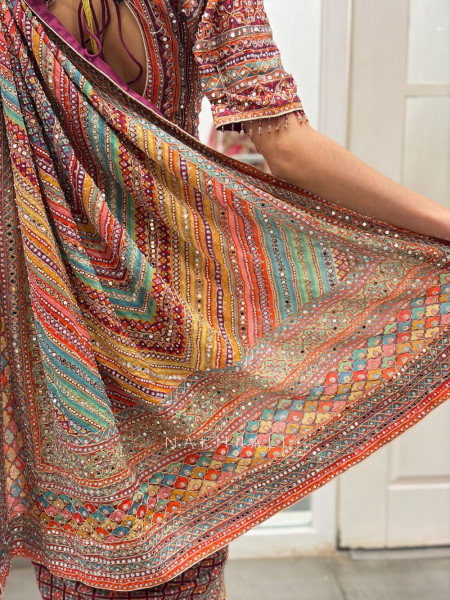 Rangvaari Multicolor Sequin Work Saree