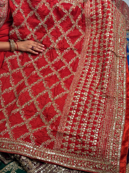 Zuleika Orange Chanderi-Silk Blend Dress Material