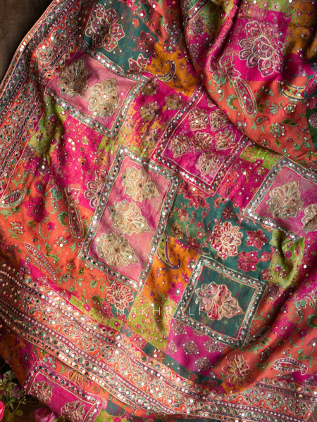 Rangvilasa Multicolor Mirror Embroidered Saree with Readymade Blouse