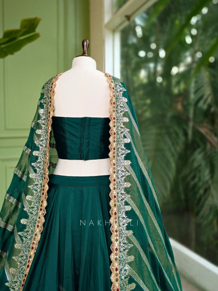 Emerald Enchant Corset Lehenga