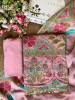 Gulrani Pink Embroidered Dress Material with Floral Geometric Work