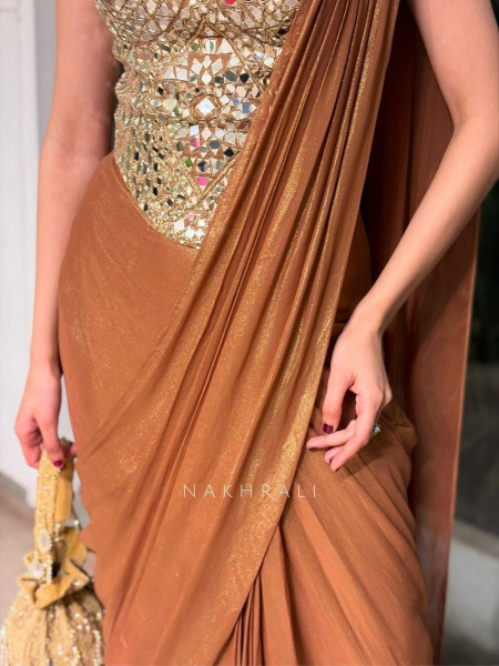 Kaaya Mirror Corset Drape Saree Set