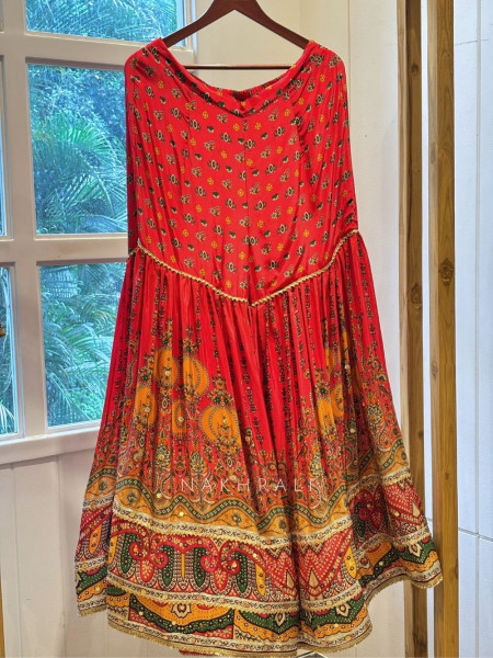 Rangvalli Orange Modal Satin Gharara Suit Set