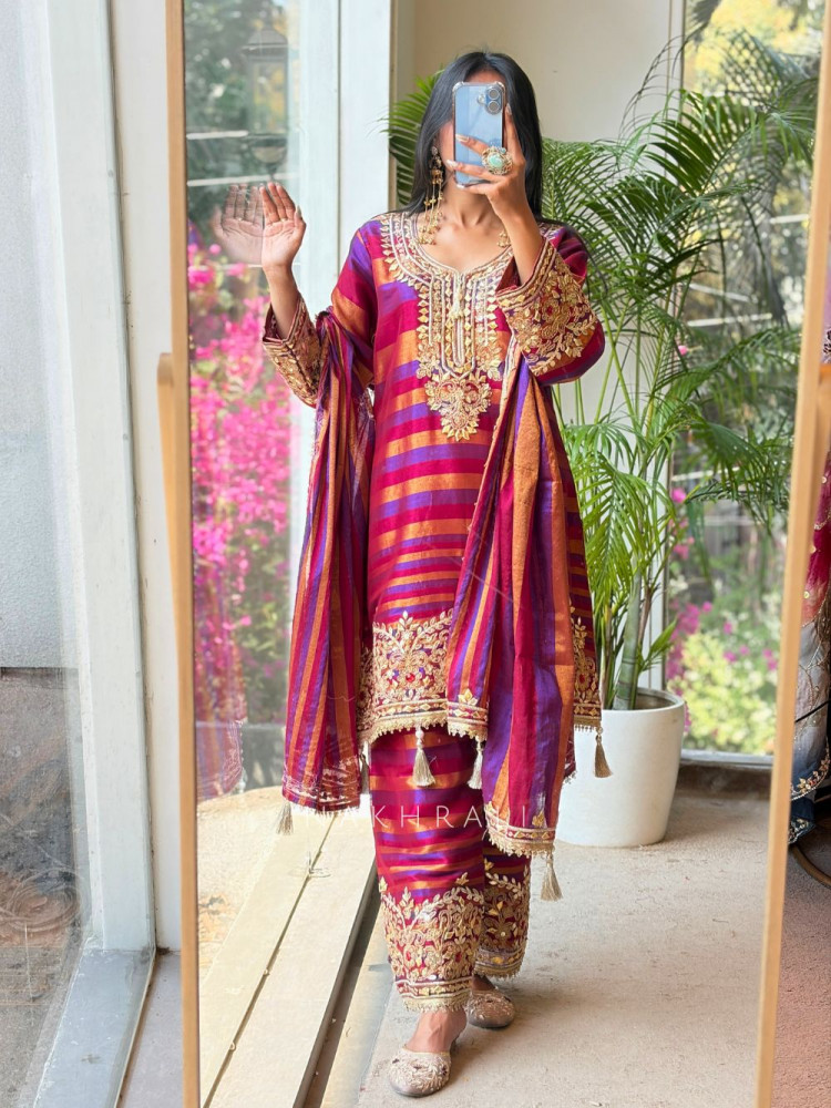 Image of Rivya Multicolor   Suit Set with Heavy Zari Embroidery