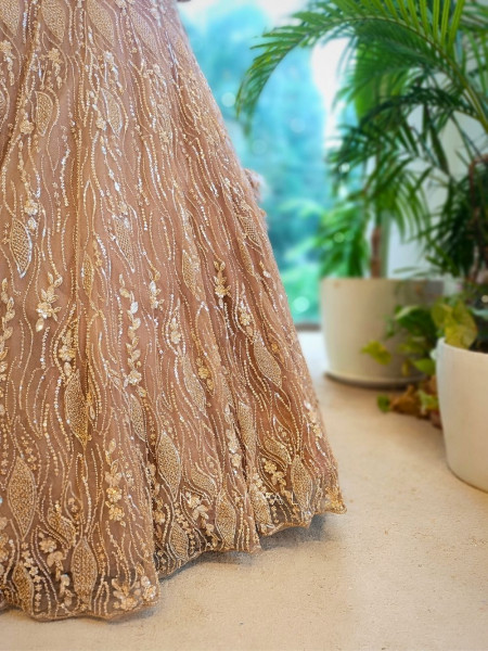 Naivya Brown Sequin & Zari Designer Lehenga