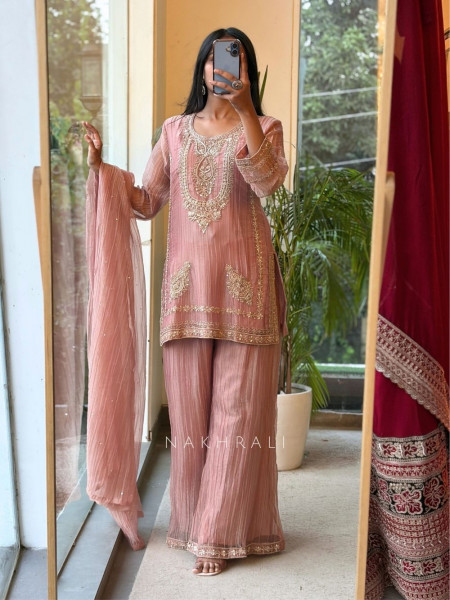 The Nizam Bib Onion Pink Suit Set
