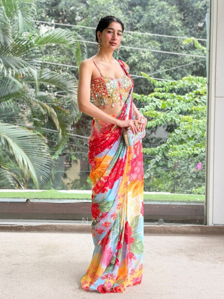 Prism Multicolor Chiffon Drape Saree