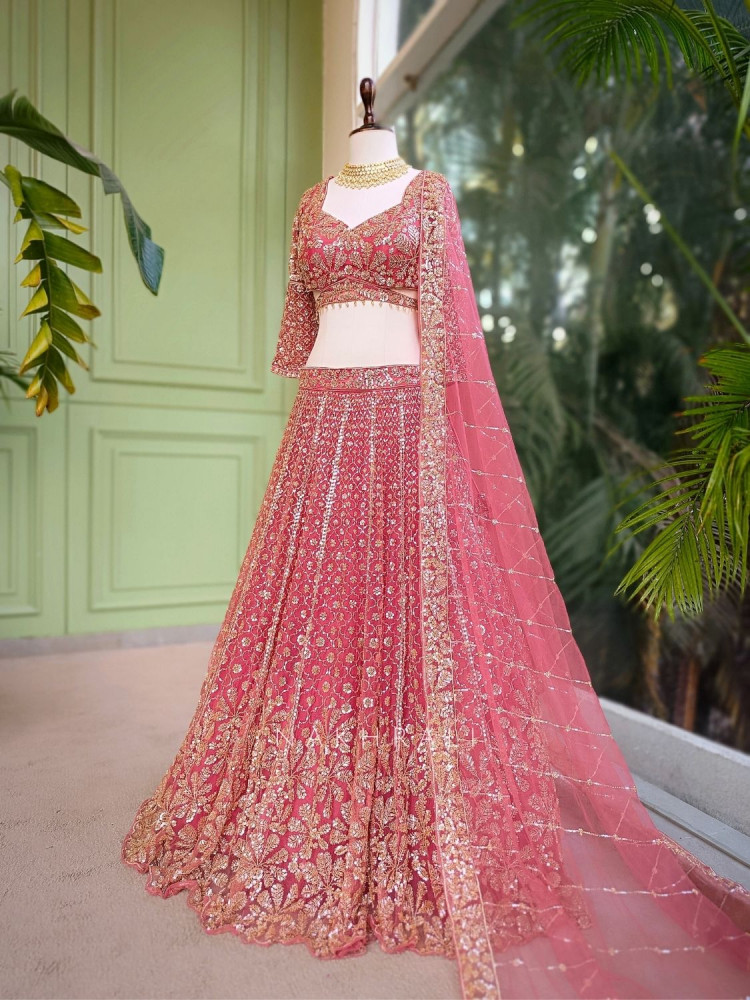 Image of Rivanya Gajari Embroidered Lehenga Set