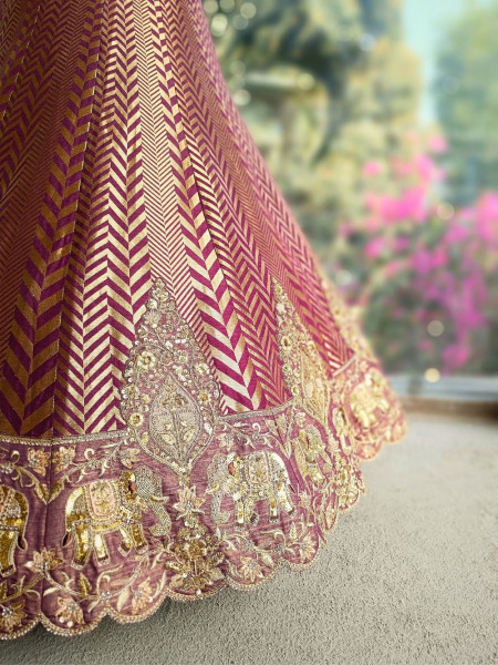 Rivana Maroon Bridal Lehenga with Zari and Sequin Work