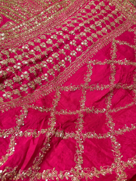 Zuleika Magenta Chanderi-Silk Blend Dress Material