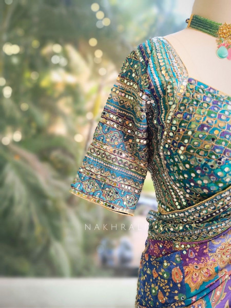 Tamaswini Blue Saree with Stone, Zari & Sequin Work