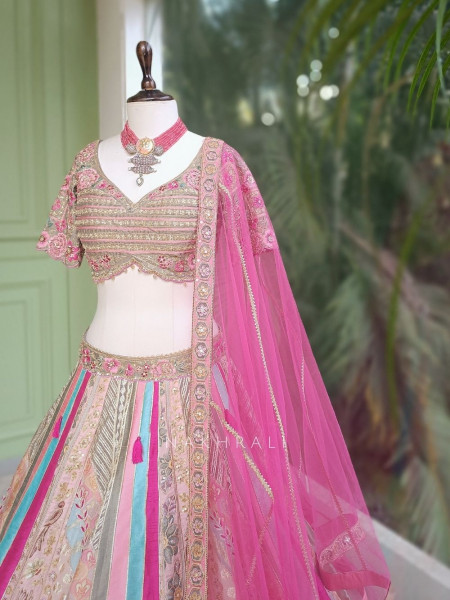 Kivara Multicolor Lehenga Set with Sequin and Embroidery Work