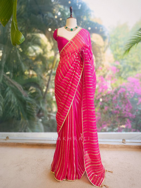 Raasrika Red Leheriya Saree