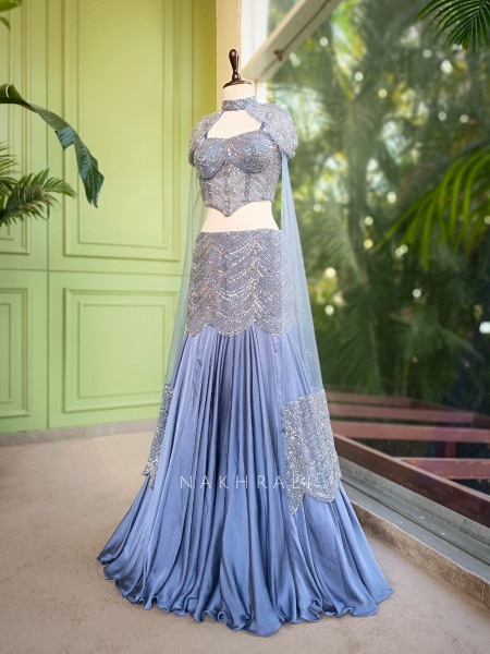 Ravelle Lavender Indo Western Lehenga with Sequin Cut Dana Work