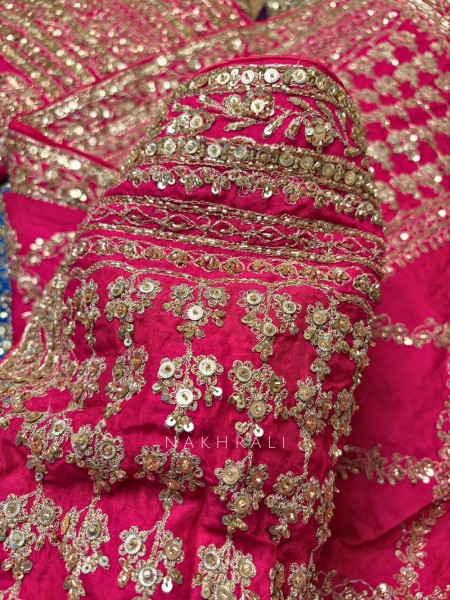 Zuleika Magenta Chanderi-Silk Blend Dress Material