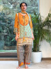 Jharokha Mustard Modal Satin Silk Suit Set